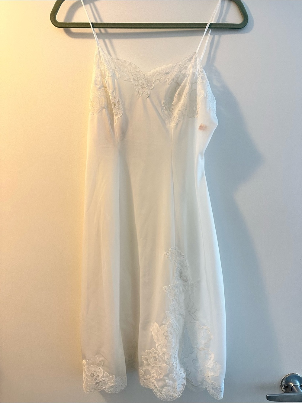 Marvel Italian lingerie Women's White Lace-Trim Slip Dress